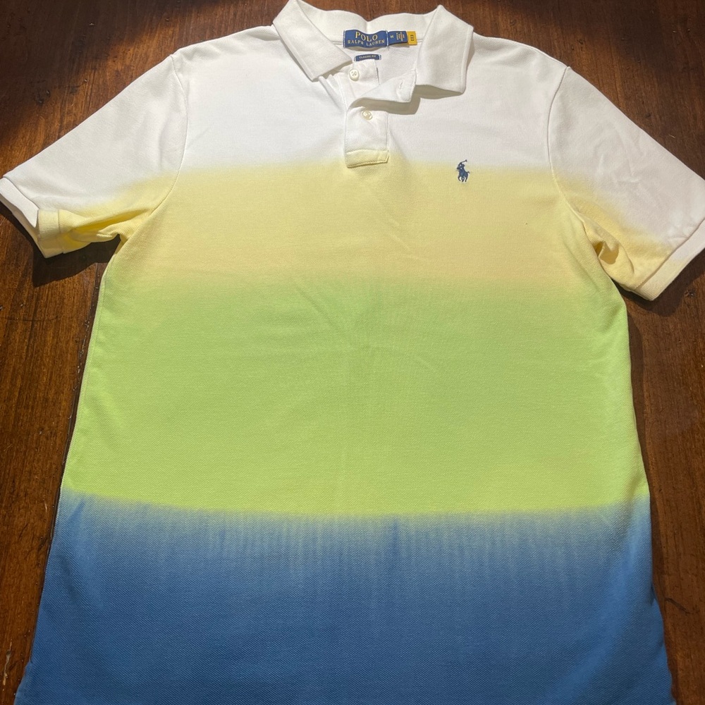 Polo by Ralph Lauren Men's Polo Shirt - White, Yellow, Blue